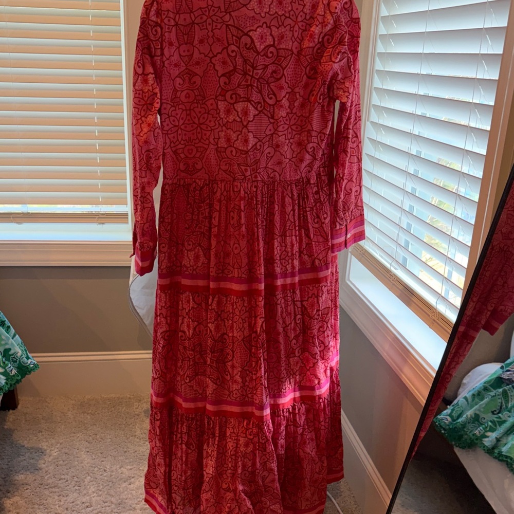 Ro’s Garden Pink Long-Sleeve Printed Maxi Dress - Picture 3 of 6